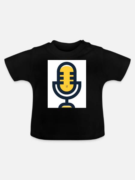 Mikrofon - Baby Bio-T-Shirt mit Rundhals - Schwarz