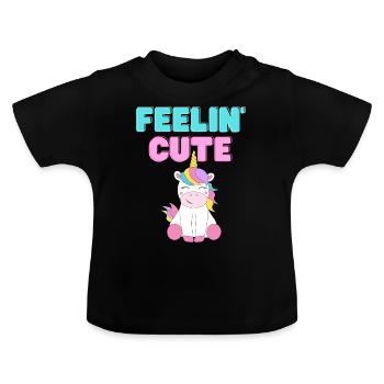 Mignon - T-shirt bio col rond Bébé - noir - Devant