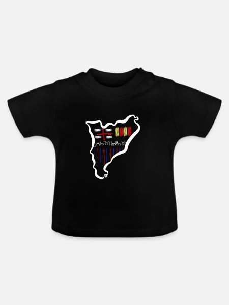 Katalonien Wappe - Baby Bio-T-Shirt mit Rundhals - Schwarz