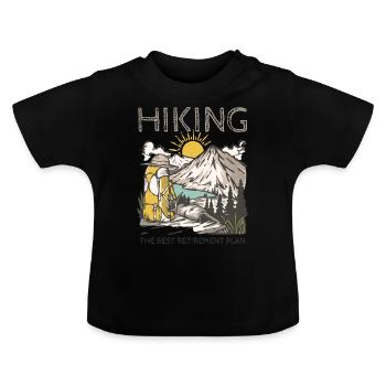 Randonnée pédestre - randonnée le meilleur plan de retraite - T-shirt bio col rond Bébé - noir - Devant