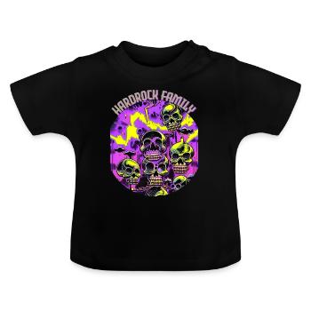 Hardrock Family Skulls - Baby Bio-T-Shirt mit Rundhals - Schwarz - Vorne