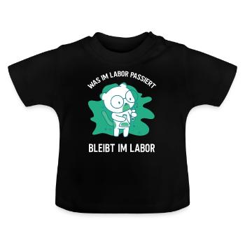 Was im Labor passiert bleibt im Labor MTLA - Baby Bio-T-Shirt mit Rundhals - Schwarz - Vorne