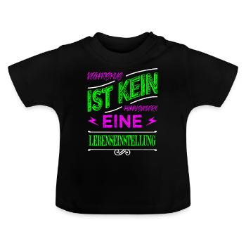 geburtstagsgeschenkidee bday veganer gesundheit - Baby Bio-T-Shirt mit Rundhals - Schwarz - Vorne