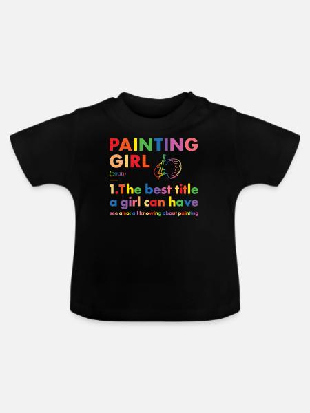 Painter Girl Definition Painting - Baby Bio-T-Shirt mit Rundhals - Schwarz