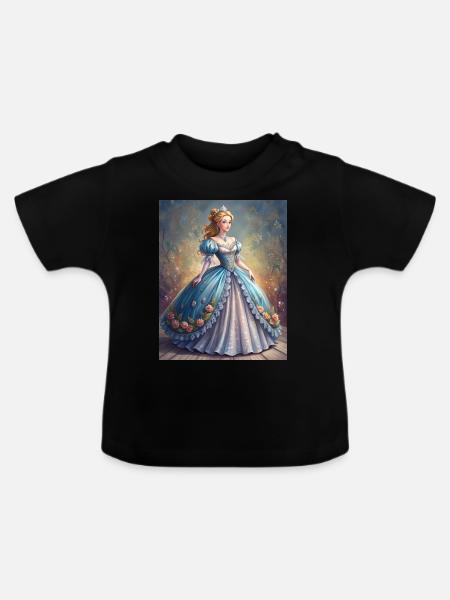 Königliche Eleganz - Baby Bio-T-Shirt mit Rundhals - Schwarz