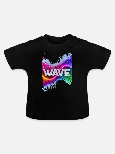 techno wave - Baby Bio-T-Shirt mit Rundhals - Schwarz