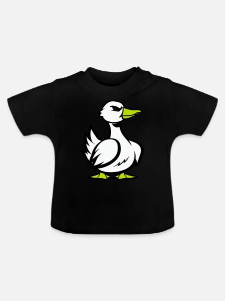 ente comic cartoon - Baby Bio-T-Shirt mit Rundhals - Schwarz