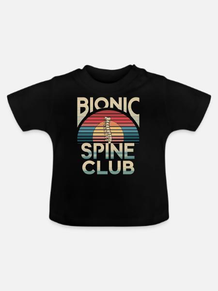Bionic Spine Club 12 - Baby Bio-T-Shirt mit Rundhals - Schwarz