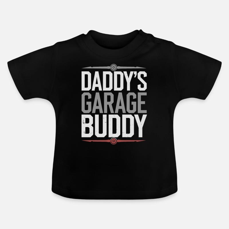 L’aventure technologique avec papa - T-shirt bio col rond Bébé - noir