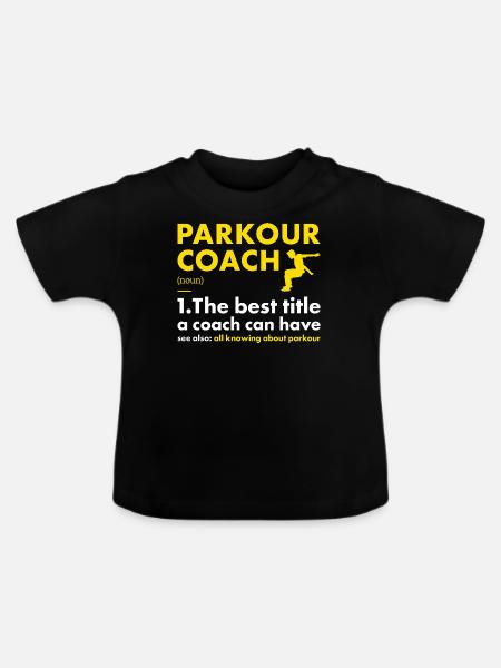 Traceur Coach Definition Parkour - Baby Bio-T-Shirt mit Rundhals - Schwarz