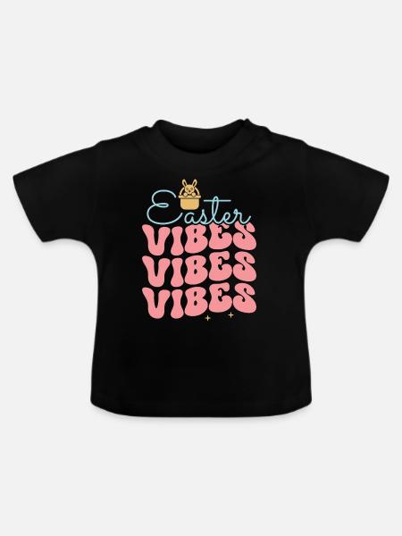 Ostern - Baby Bio-T-Shirt mit Rundhals - Schwarz