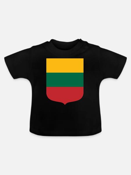 Litauen - Baby Bio-T-Shirt mit Rundhals - Schwarz
