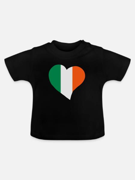 Irische Herz - Baby Bio-T-Shirt mit Rundhals - Schwarz