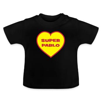 Super-Pablo - Baby Bio-T-Shirt mit Rundhals - Schwarz - Vorne