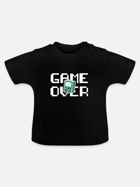 Game Over Retrogaming - Baby Bio-T-Shirt mit Rundhals - Schwarz