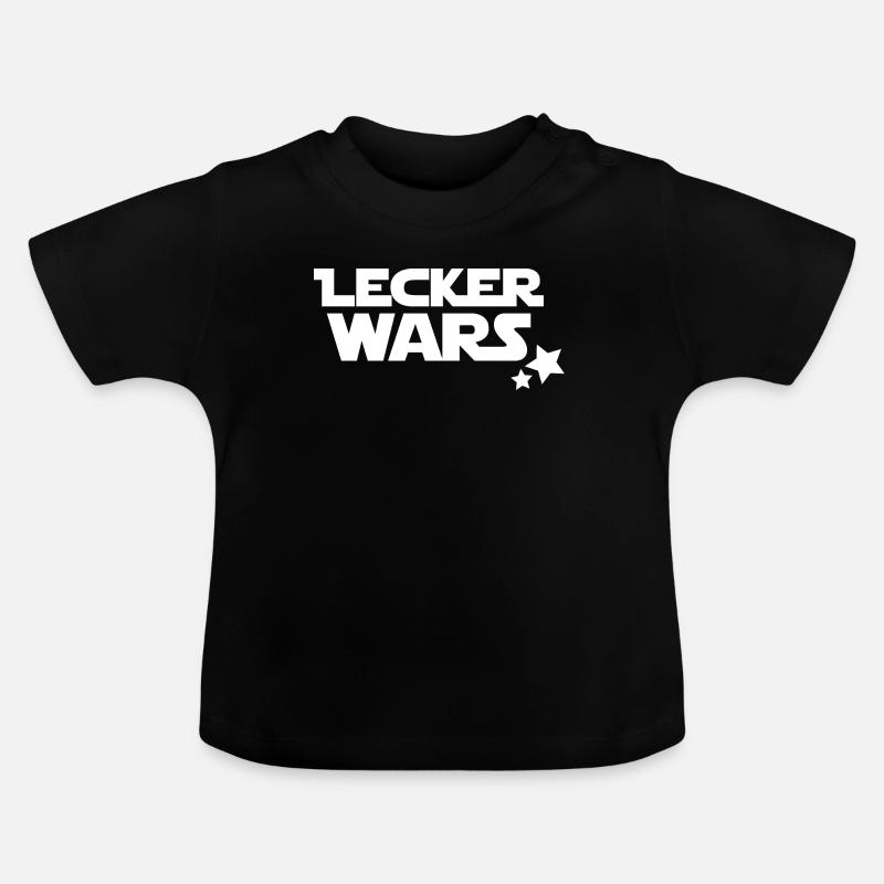 lecker wars - Baby Bio-T-Shirt mit Rundhals - Schwarz
