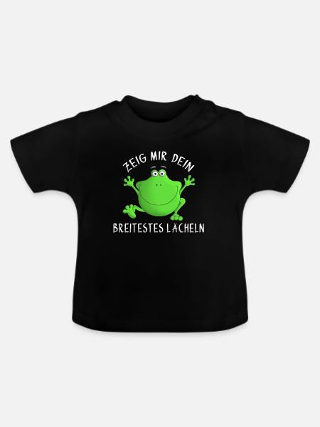 Lachen - Grinsen - Lächeln - Baby Bio-T-Shirt mit Rundhals - Schwarz