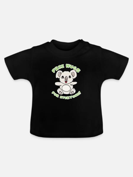 Koala Umarmung - Baby Bio-T-Shirt mit Rundhals - Schwarz