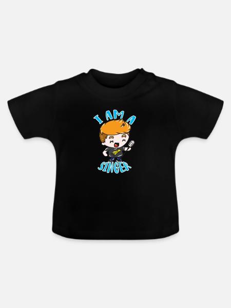 Sänger - Baby Bio-T-Shirt mit Rundhals - Schwarz