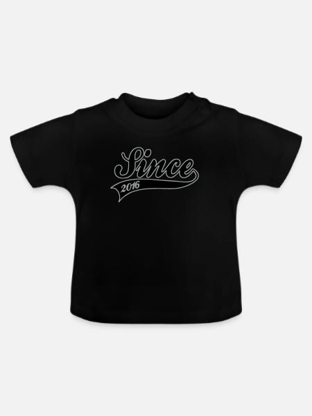 since 2016 - Baby Bio-T-Shirt mit Rundhals - Schwarz