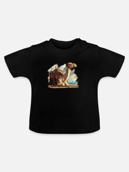 kamel - Baby Bio-T-Shirt mit Rundhals - Schwarz