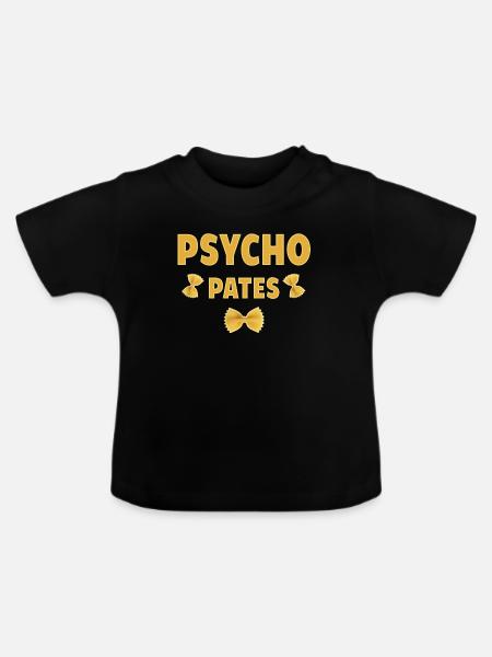 Design Pasta Psycho Fun - Baby Bio-T-Shirt mit Rundhals - Schwarz