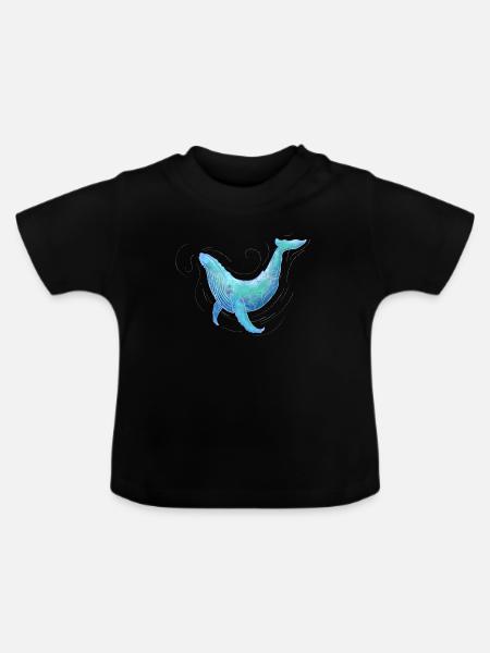 Humpback Whale - Baby Bio-T-Shirt mit Rundhals - Schwarz