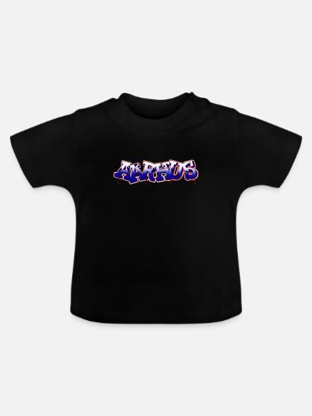 AARHUS - Baby Bio-T-Shirt mit Rundhals - Schwarz