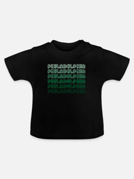 Philadelphia Typografie Gradient - Baby Bio-T-Shirt mit Rundhals - Schwarz