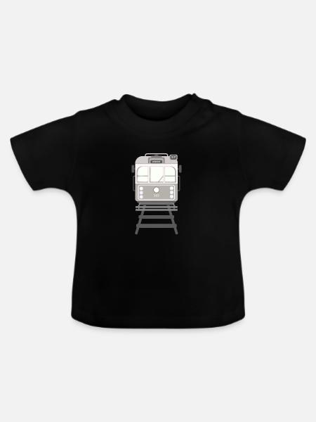Tram, Straßenbahn - Baby Bio-T-Shirt mit Rundhals - Schwarz