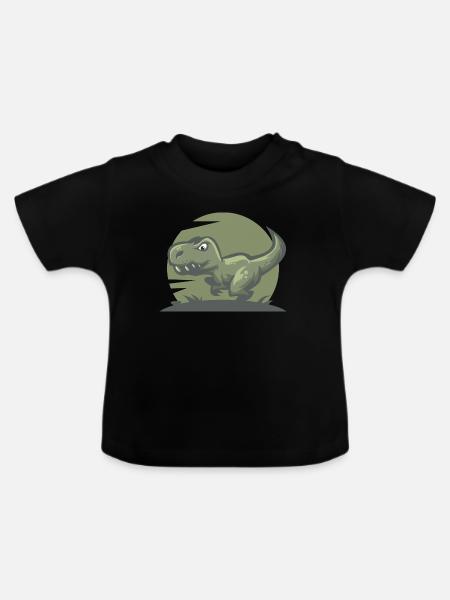 Dinosaurier T-Rex - Baby Bio-T-Shirt mit Rundhals - Schwarz