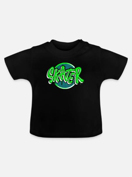 Skater - Baby Bio-T-Shirt mit Rundhals - Schwarz