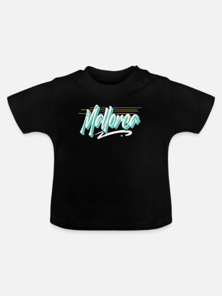Mallorca - Baby Bio-T-Shirt mit Rundhals - Schwarz
