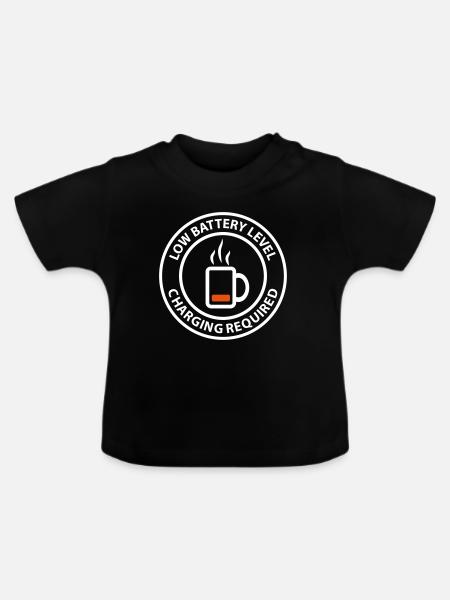 Kaffeetasse Akku aufladen Ladebalken Kaffeetrinker - Baby Bio-T-Shirt mit Rundhals - Schwarz