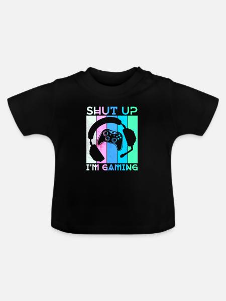 Gamer Headset Controller Statement Zocker - Baby Bio-T-Shirt mit Rundhals - Schwarz