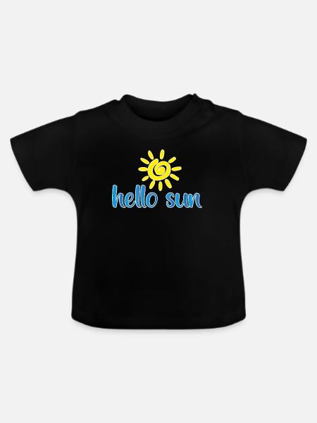 sun 01 - Baby Bio-T-Shirt mit Rundhals - Schwarz