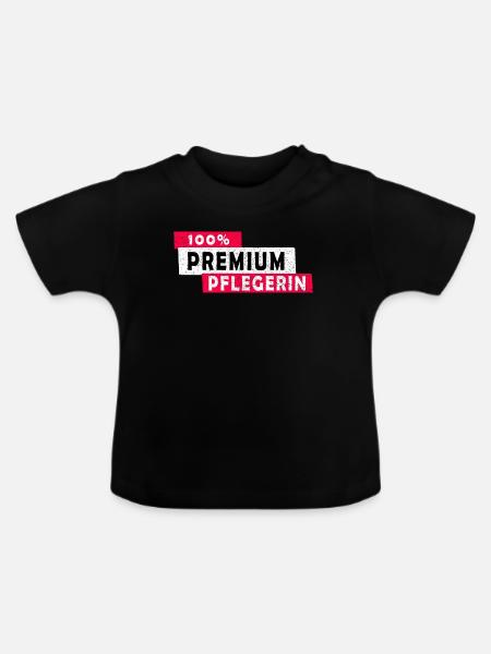 100% Premium Pflegerin Design / Geschenkidee - Baby Bio-T-Shirt mit Rundhals - Schwarz