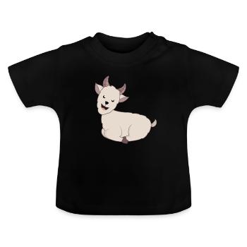 Ziege Ziegen Geiss - Baby Bio-T-Shirt mit Rundhals - Schwarz - Vorne