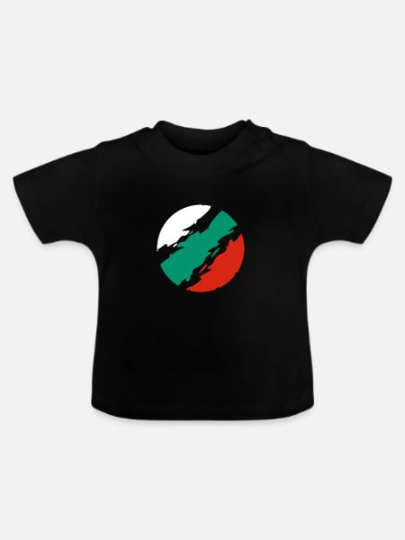 Bulgarien Fahne - Baby Bio-T-Shirt mit Rundhals - Schwarz