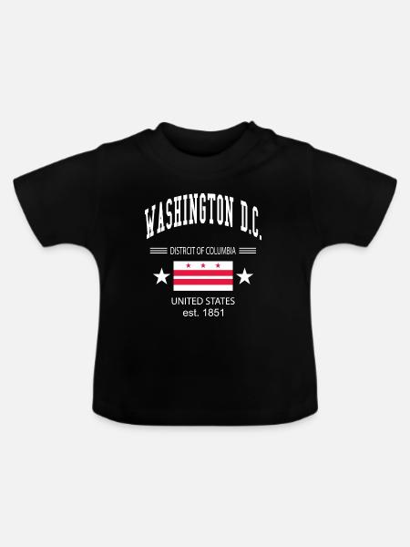 Washington DC - Baby Bio-T-Shirt mit Rundhals - Schwarz