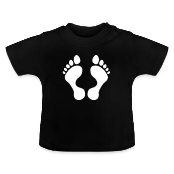 originelle sommerdesigns, Füße, oberteil freizeit - Baby Bio-T-Shirt mit Rundhals - Schwarz - Vorne
