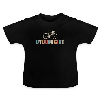 Cycologist Bike für Radfahrer - Baby Bio-T-Shirt mit Rundhals - Schwarz - Vorne