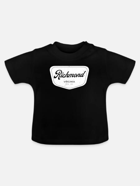 Richmond Virginia Script Emblem - Baby Bio-T-Shirt mit Rundhals - Schwarz