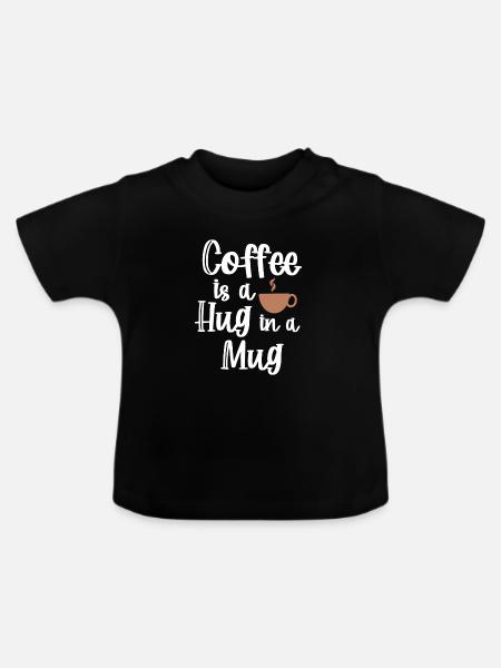 Koffein Kaffee Statement Kaffeetasse Kaffeetrinker - Baby Bio-T-Shirt mit Rundhals - Schwarz
