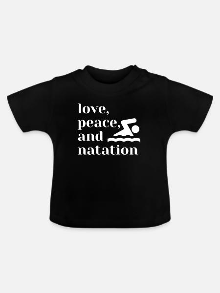 Comedy Schwimmen - Baby Bio-T-Shirt mit Rundhals - Schwarz