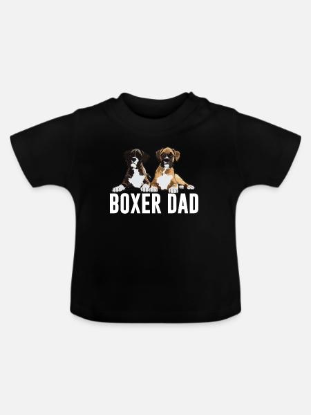 Boxer Hund Boxer Papa - Baby Bio-T-Shirt mit Rundhals - Schwarz