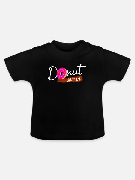 Süßigkeiten Statement Donut Naschen Backen - Baby Bio-T-Shirt mit Rundhals - Schwarz