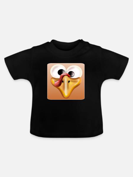 Truthahn Thanksgiving - Baby Bio-T-Shirt mit Rundhals - Schwarz