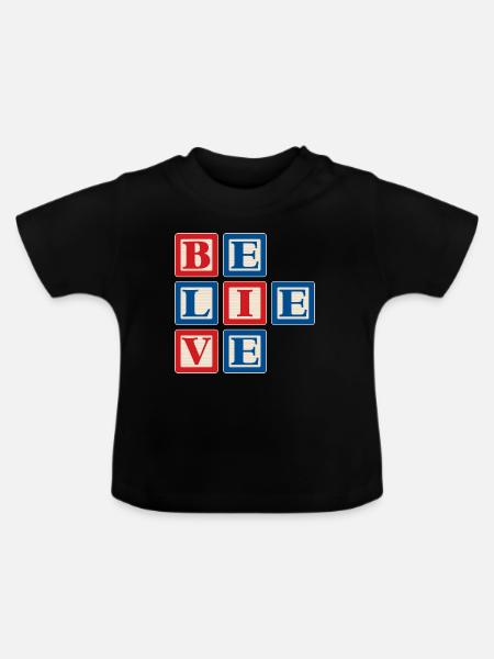 Glauben 2 - Baby Bio-T-Shirt mit Rundhals - Schwarz
