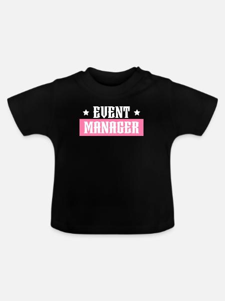 Event Manager rosa tshirt schwarz - Baby Bio-T-Shirt mit Rundhals - Schwarz